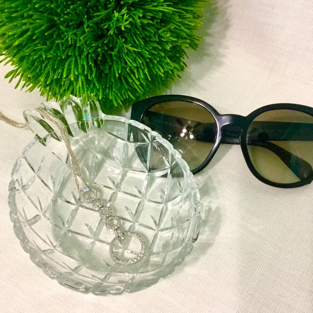 Vintage Crystal Pineapple Trinket Dish